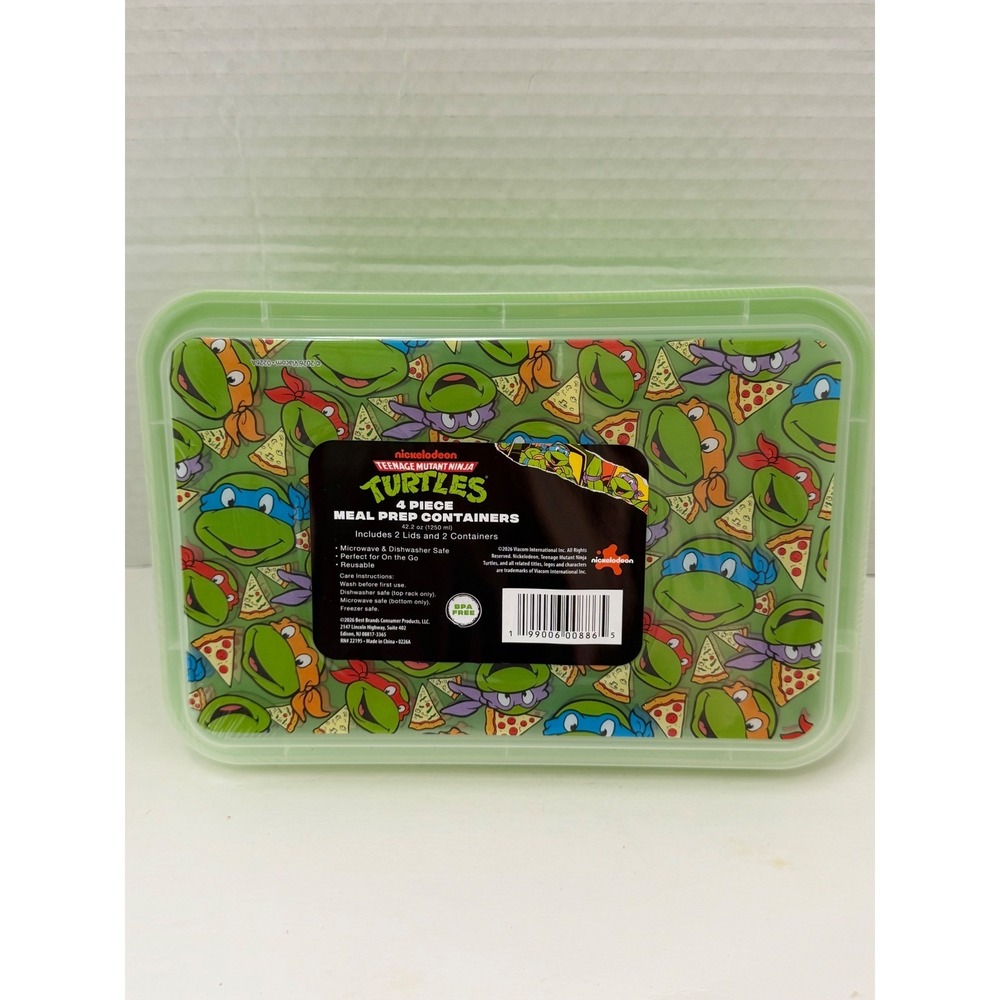 Meal Prep Containers Set Nickelodeon TMNT Teenage Mutant Ninja Turtles 4 Piece